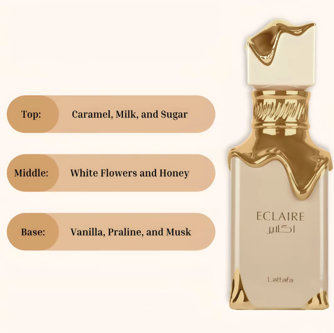 Eclaire 100ml eau de Parfum honey caramel milk vanilla gourmand feminine perfume