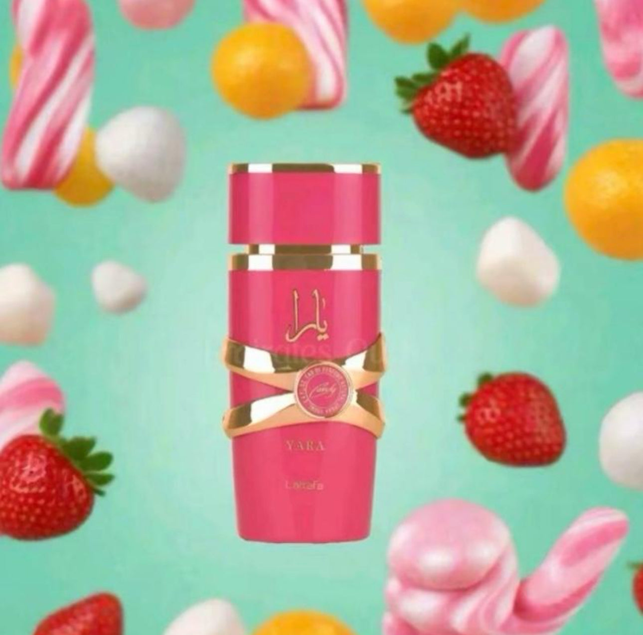 Lattafa Yara Candy 100ml Eau de Parfum - Fruity Sweet Candy Vanilla Musky Women's Perfume Fragrance with Gold Accents