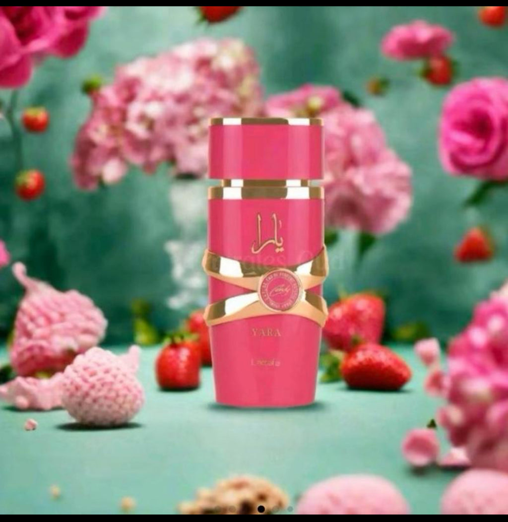 Lattafa Yara Candy 100ml Eau de Parfum - Fruity Sweet Candy Vanilla Musky Women's Perfume Fragrance with Gold Accents