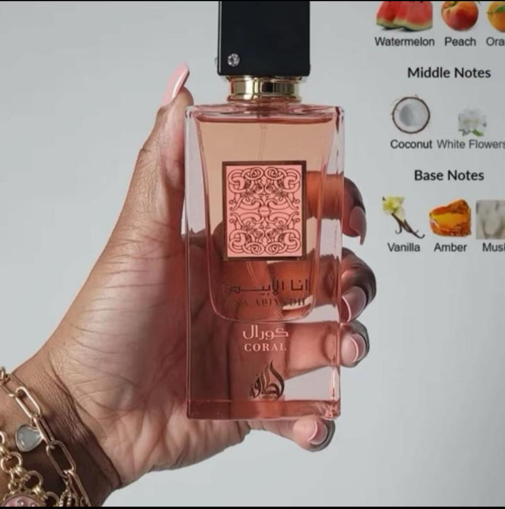 Ana Abiyedh Coral 60ml Eau De Parfum Fruity Juicy Coconut Vanilla Fragrance by Lattafa