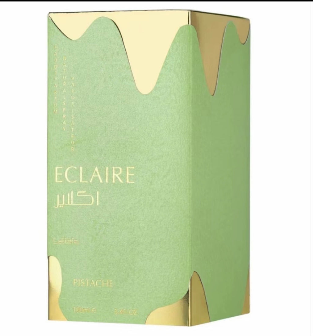 Eclaire Pistache by Lattafa 100ml Eau de Parfum pistachio cream Toasted Pistachio Whipped cream coconut cacao milk vanilla musk perfume